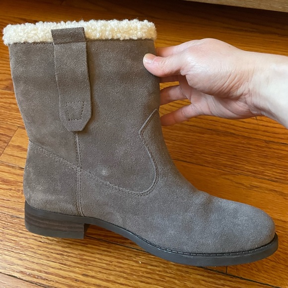 Sole Society Gray Suede Pull On Boots - Picture 9 of 16